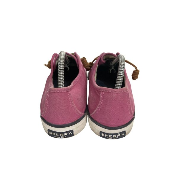 Sperry Womens size 8M Pink Canvas Lace-Up Sneakers shoes - Picture 4 of 8